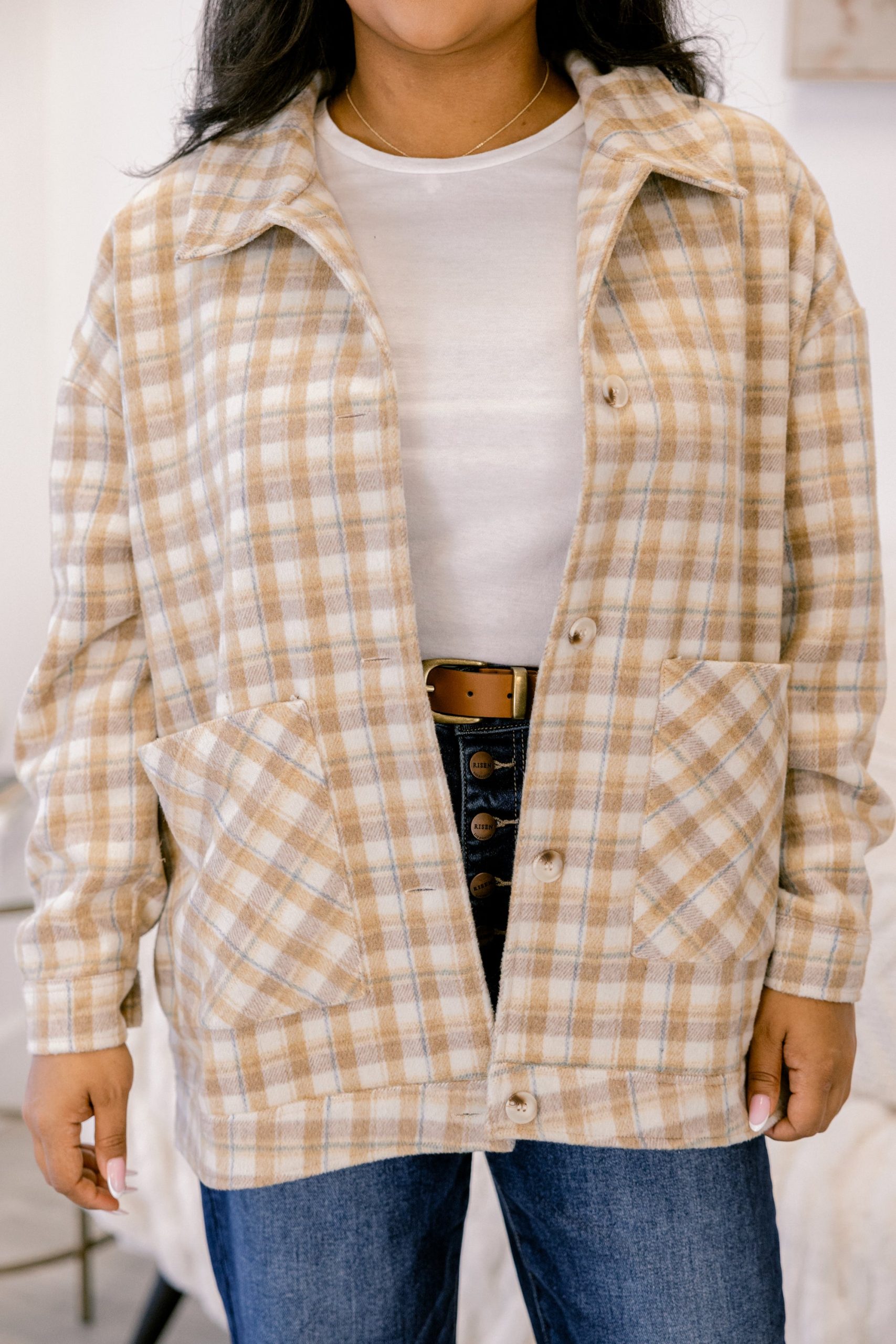 Can't Be Rushed Jacket, Brown Plaid - Image 5