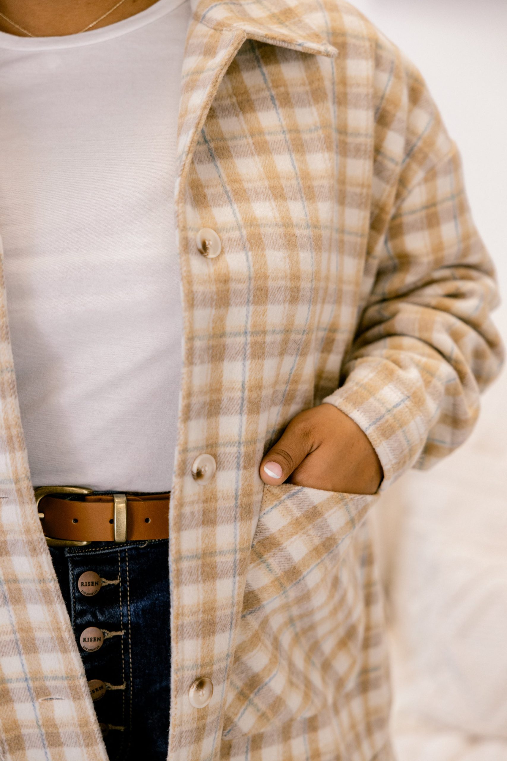 Can't Be Rushed Jacket, Brown Plaid - Image 4