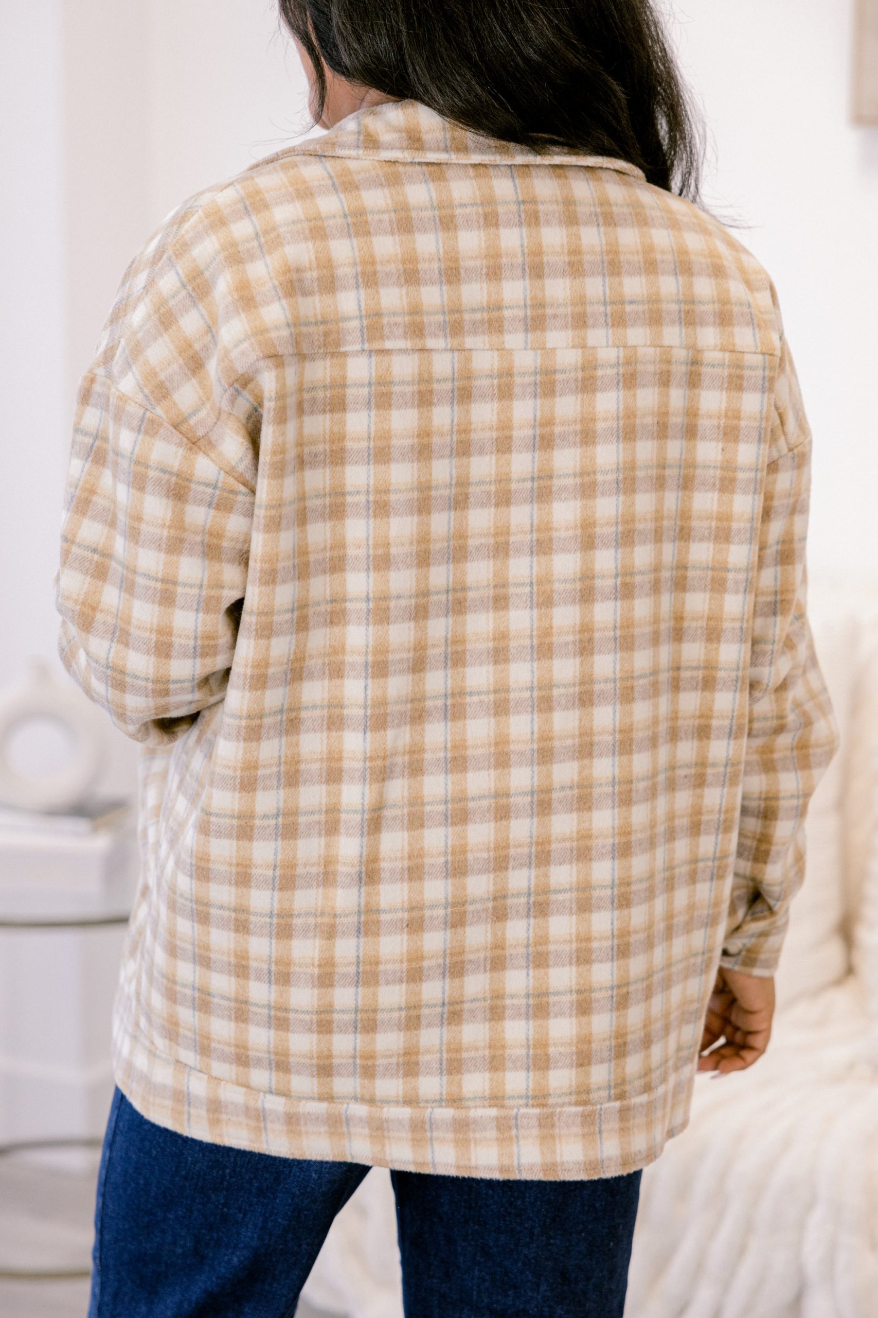 Can't Be Rushed Jacket, Brown Plaid - Image 6