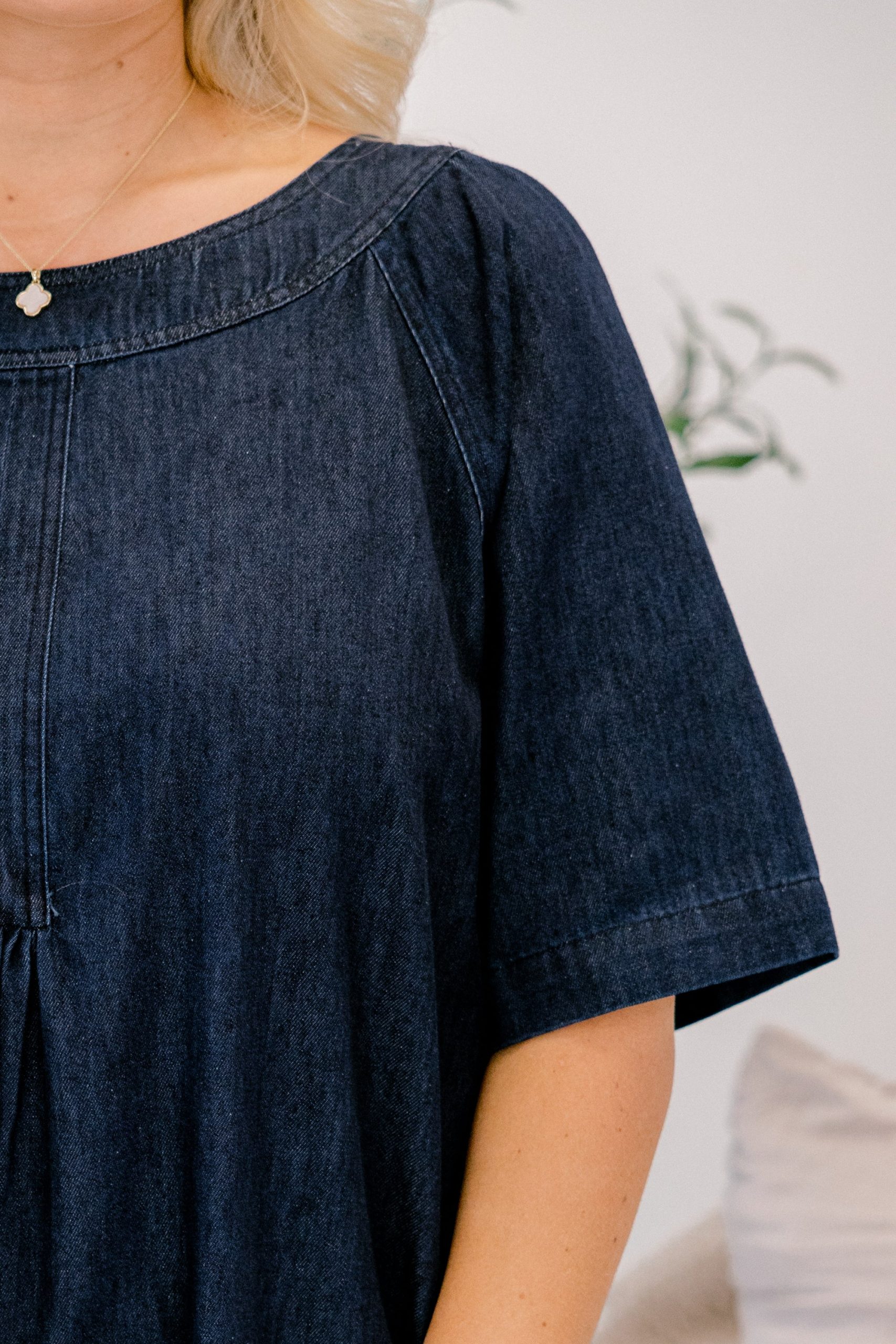 Keep Talking Dress, Dark Denim - Image 4