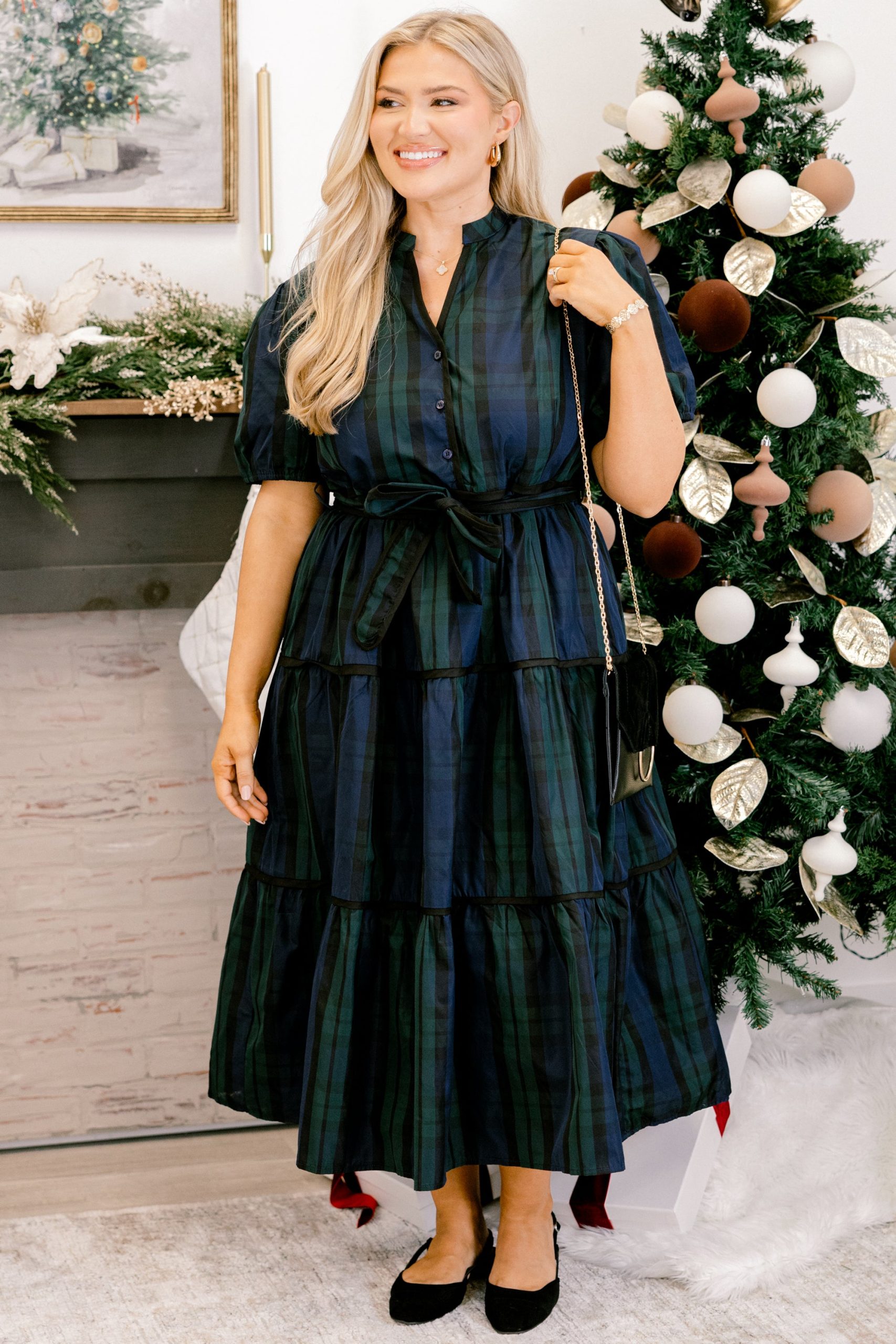 Hope Of It All Dress, Black Watch - Image 2