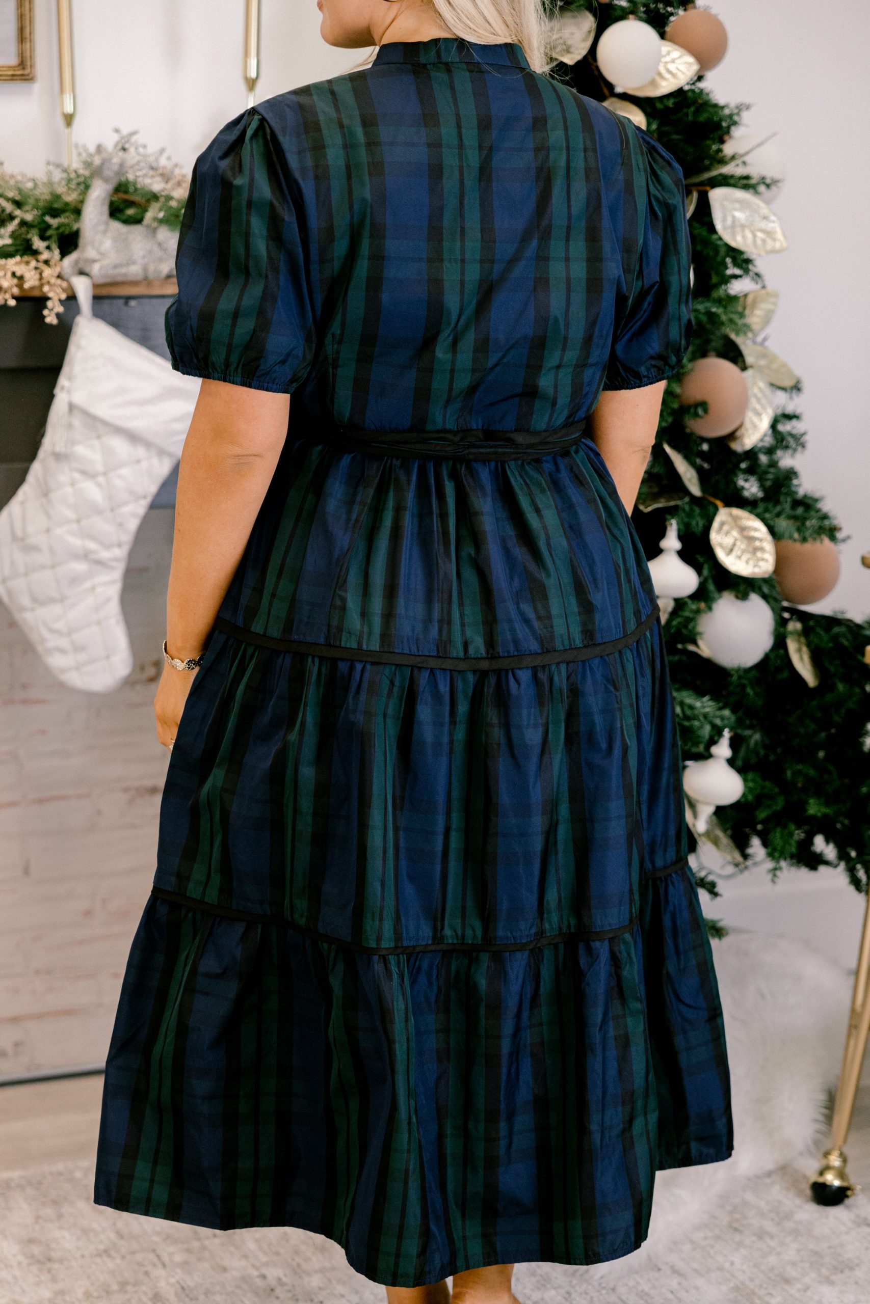 Hope Of It All Dress, Black Watch - Image 6