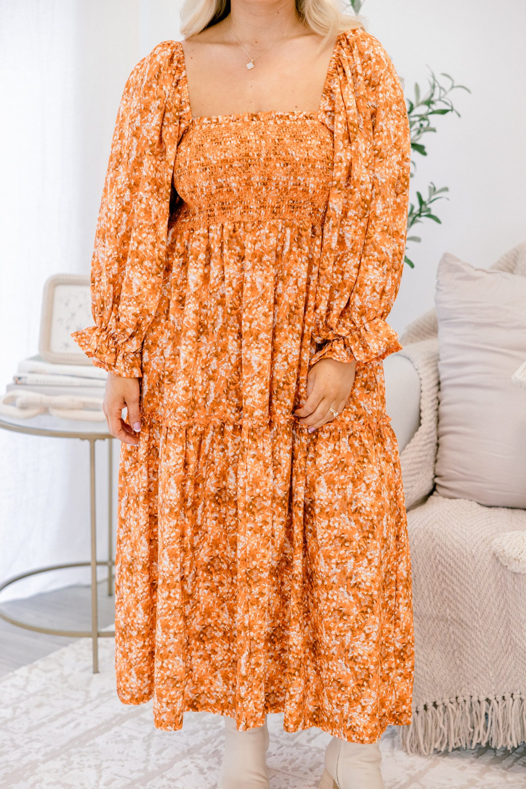 Positive Passions Dress, Orange Floral - Image 5