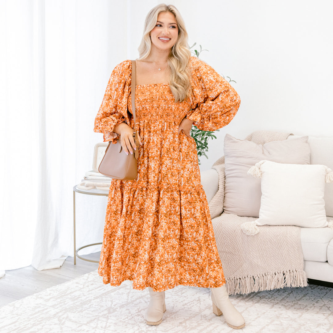 Positive Passions Dress, Orange Floral - Image 7