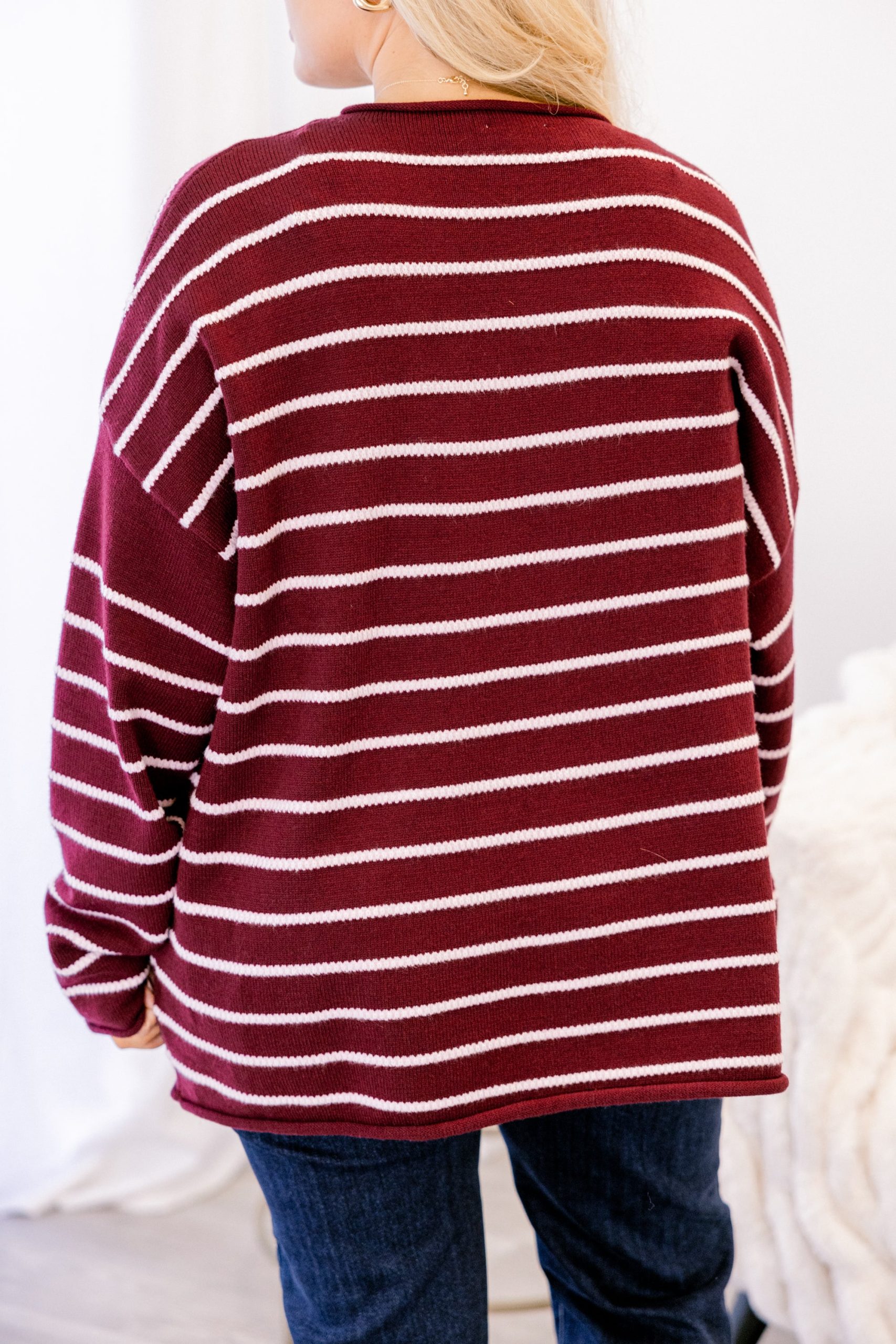 Slumber Party Time Sweater, Burgundy - Image 6