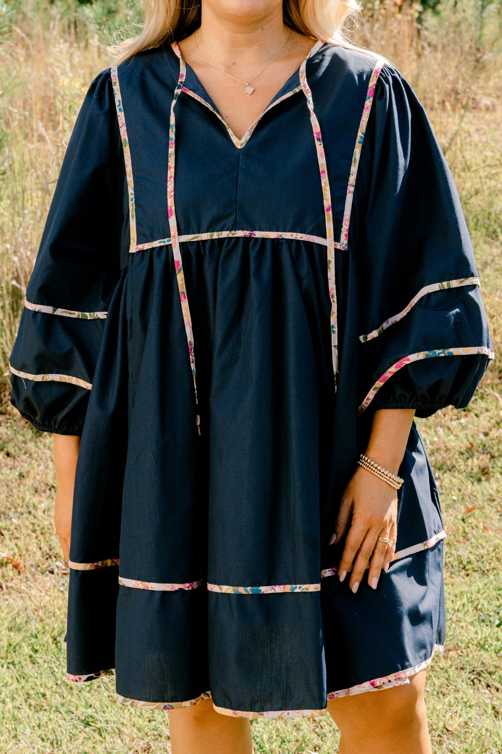 Stuck In Your Ways Dress, Navy Blue - Image 5